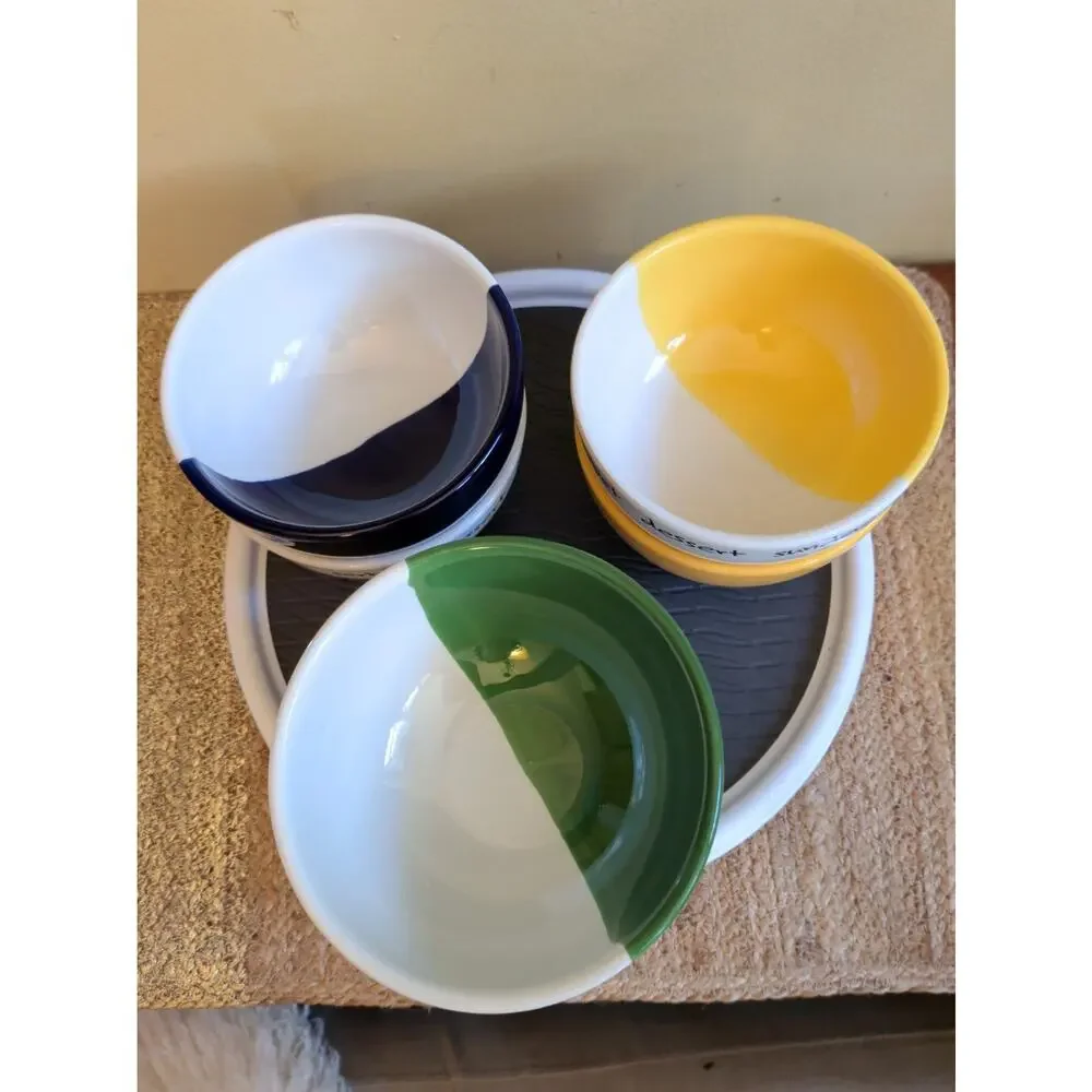 Vtg Pier 1 One Italie Sorbet Dessert Sundae Ice Cream Bowl Made Italy Set Of 7